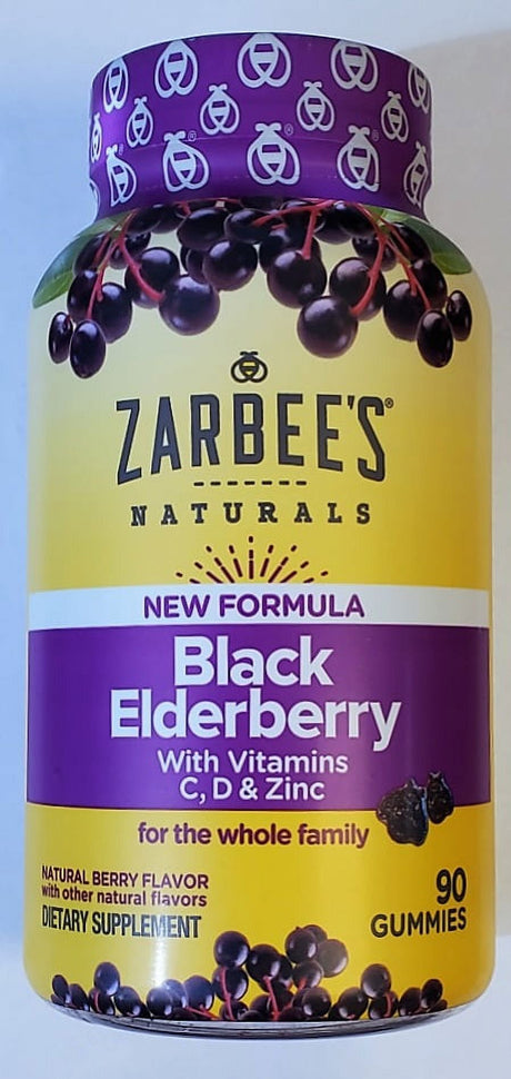 Zarbee'S Naturals Black Elderberry with Vitamins C, D and Zinc 90Ct Gummies