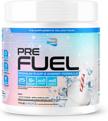 Believe PRE Fuel - Laser Focus, Muscle Fullness & Endurance | the Ultimate All-In-One Pre-Workout | Boost Performance & Crush Workouts | Unbeatable Value & Quality!(White Slushie)