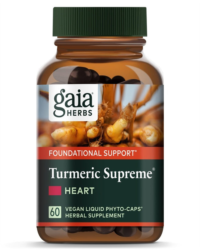 Gaia Herbs Turmeric Supreme Heart - 60 Vegan Liquid Phyto-Caps (30-Day Supply)