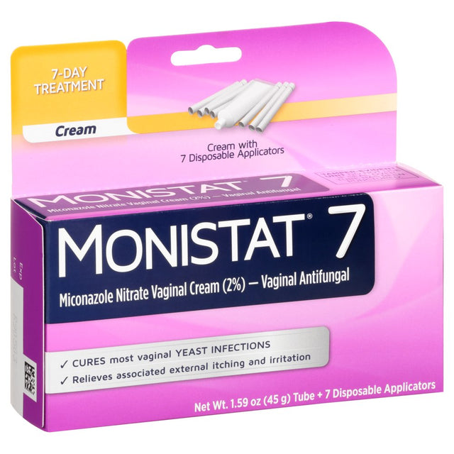 Monistat 7 Day Women'S Yeast Infection Treatment, 7 Disposable Miconazole Cream Applicator