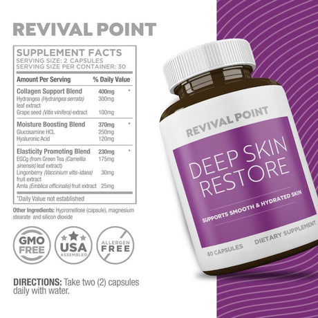 Deep Skin Restore - anti Aging Skin Care Supplement Revival Point 60 Count