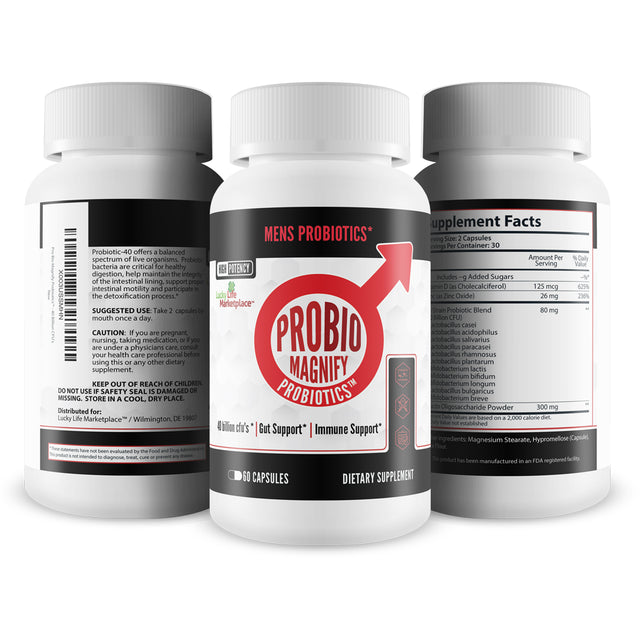 Pro Bio Magnify Probiotics for Men - Premium Male Formula - over 40 Billion Cfu’S - Our Best Probiotics for Men - Support Overall Health & Immune Function with Probiotic Balance