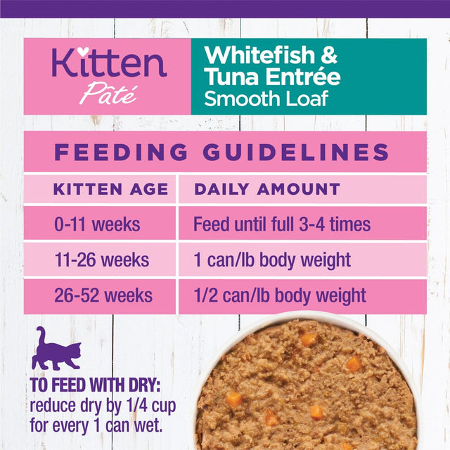 Wellness Complete Health Kitten Wet Cat Food Whitefish & Tuna Entrée, 3Oz Can, Pack of 24