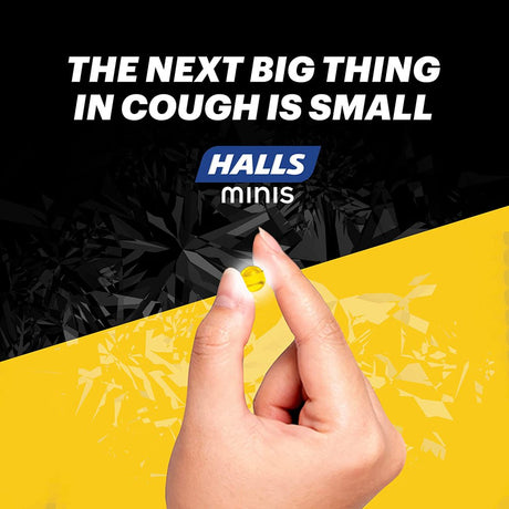 Halls Minis Honey Lemon Flavor Sugar Free Cough Drops, 24 Mini Throat Lozenges per Pack (48 Total Pieces) 2 Pack Double up and Save