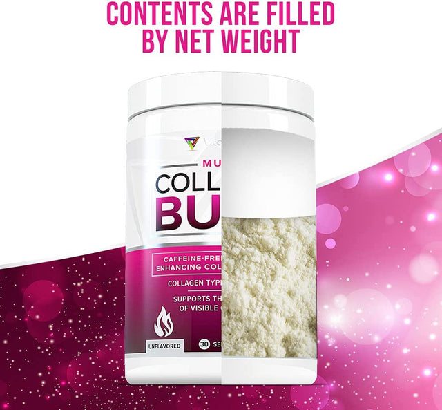 Vitauthority Multi Collagen Burn - Metabolism Support & Cellulite Smoothing Collagen Peptides Powder Unflavored with Vitamin C - Hydrolyzed Collagen for Weight Loss Powder for Women 30 Servings