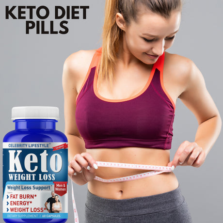 Keto Pills - Advanced Weight Management, Energy, and Appetite Support - Keto Fast Exogenous Ketones Supplement for Improved Focus and Stamina for Women & Men- (60 Capsules) by Celebrity Lifestyle