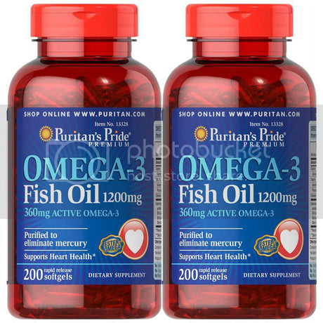 Puritan'S Pride Omega-3 Fish Oil 1200 Mg (360 Mg Active Omega-3) (2 PACK)