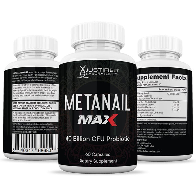 (10 Pack) Metanail Max 40 Billion CFU Probiotic Nail Support 600 Capsules