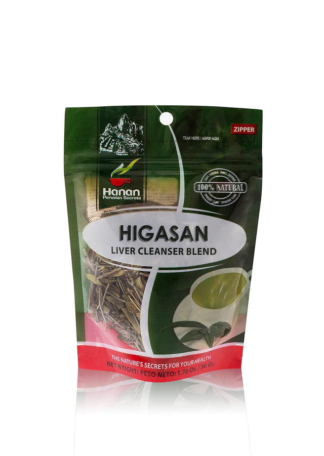 Hanan Peruvian Secrets Higasan Herbal Tea | 100% Natural Liver Cleanser | 1.76Oz / 50G | Naturally Aids in Cleansing the Liver and Maintaining Healthy Cholesterol Levels