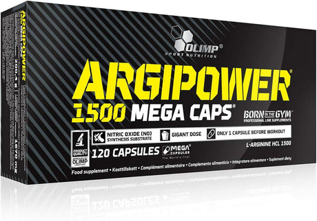 ARGIPOWER 120 Capsules | Hardcore Nitric Oxide | Pre-Workout Food Supplement | Large L-Arginine Dose