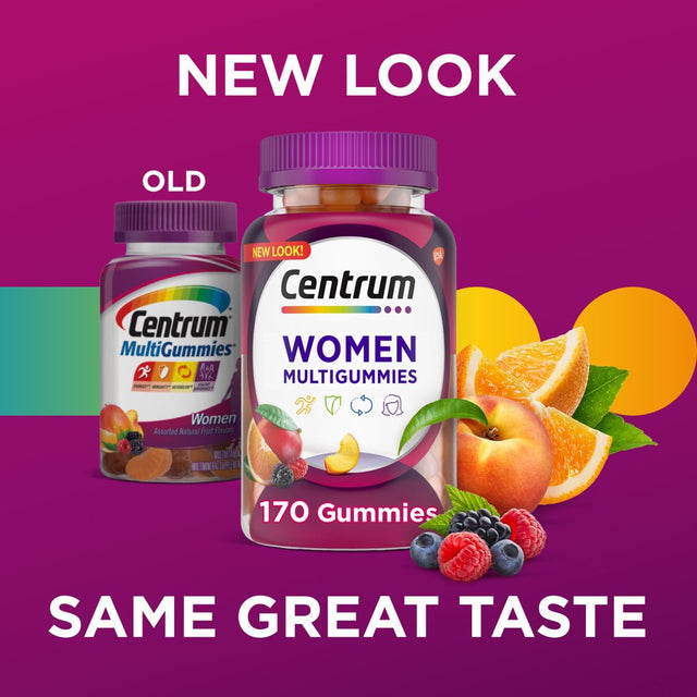 Centrum Multigummies Women'S Gummy Vitamins, Multivitamin Supplement, Assorted Fruit, 170 Count