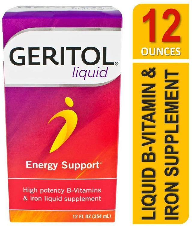 Geritol Liquid Energy Support B-Vitamins 12 Oz (Pack of 3)