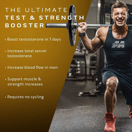 Testosterone Booster for Men | Muscletech Test HD Elite Test Booster | Muscle Builder + Nitric Oxide Booster | Boron Supplement & Tribulus Terrestris for Men | Increased Blood Flow | 120 Count