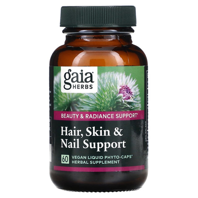 Gaia Herbs, Hair, Skin Nail Support, 60 Vegan Liquid Phyto-Caps