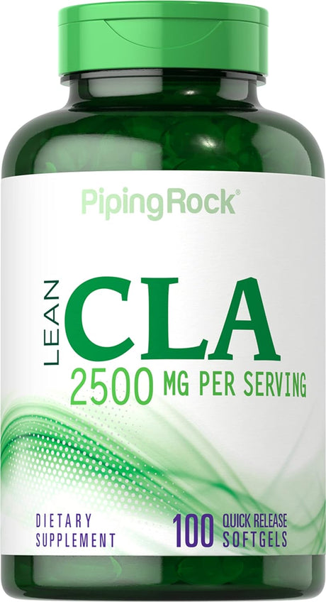 Piping Rock CLA Supplements 2500 Mg | 100 Softgels | Conjugated Linoleic Acid from Safflower Oil | Non-Gmo, Gluten Free