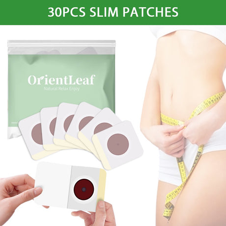 Orientleaf 30 Pcs Slim Patch, Herbal Slimming Navel Stick Slim Patch, Quick Slimming Weight Loss Burning Fat Patch for Shaping Waist, Abdomen & Buttock, Boosting Metabolism & Fat Burning