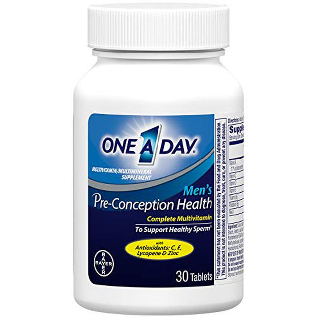 One a Day Men'S Pre-Conception Health Multivitamin to Support Healthy Sperm, Supplement for Men with Vitamin C, Vitamin E, Selenium, Zinc, and Lycopene, 30 Count