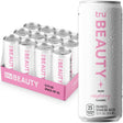 Tru Beauty Seltzer, Raspberry Flavored Sparkling Water Made with Real Fruit Juice - Collagen Drink plus Biotin and Vitamin C - Caffeine Free, Kosher, GF, No Added Sugar Beverages, 12Oz (Pack of 12)