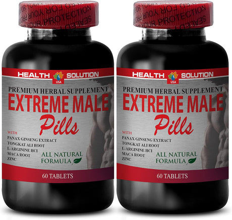 Libido Max for Men - EXTREME MALE PILLS - Tongkat Ali Root Extract - Tongkat Ali for Men - Maca Root Capsules - Siberian Ginseng, Sarsaparilla, Pumpkin Seed, Muira Puama, Nettle - 2 Bottles 120 Tab