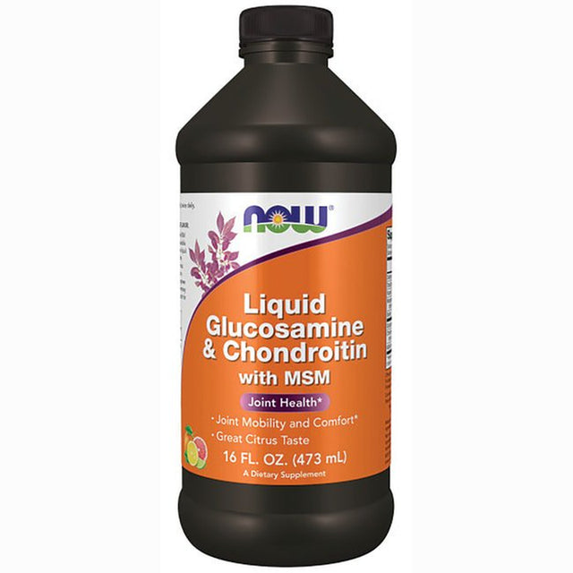 NOW Supplements, Glucosamine & Chondroitin with MSM, Liquid, Joint Health, Mobility and Comfort*, 16-Ounce