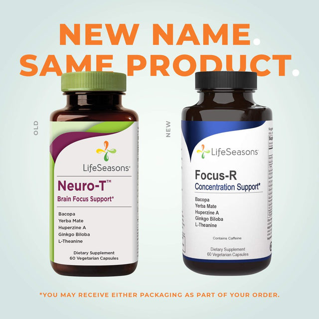 Lifeseasons - Focus-R - Concentration and Focus Supplement for All Ages - Nootropics Brain Formula Mind and Memory - Yerba Mate, Huperzine A, Ginkgo Biloba - 10 Capsules