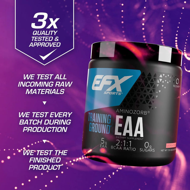 EFX Sports Training Ground EAA | Essential Amino Acids Supplement | Energy & Protein Synthesis | Pre, Intra, or Post Workout | 40 Servings (Georgia Peach)