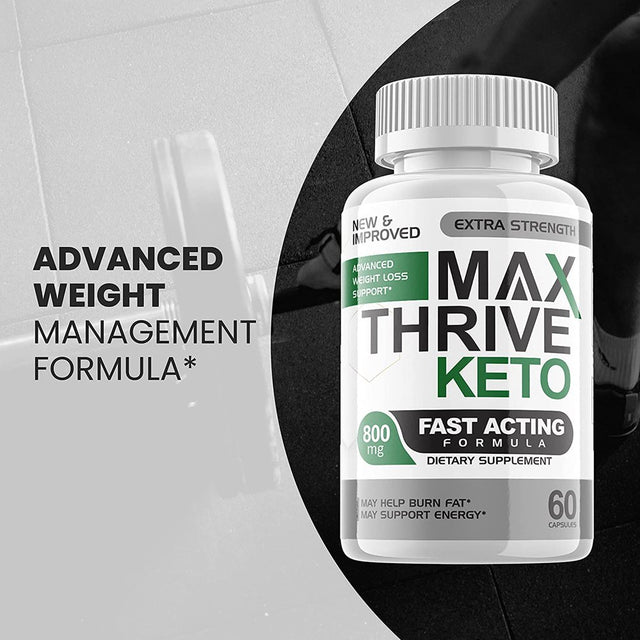 Official Max Thrive Keto Advanced Weight Management Support Ketosis Supplement Pills (5 Pack)