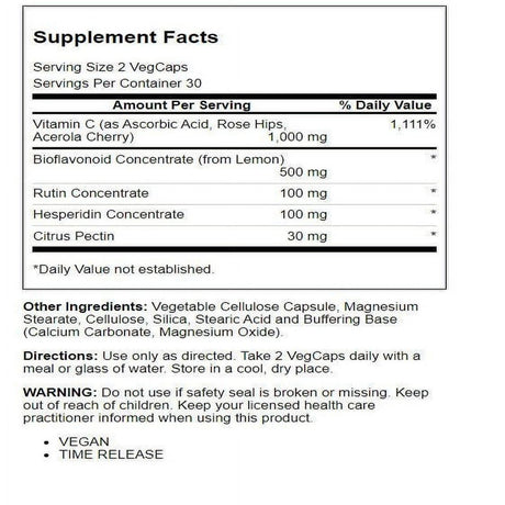 Solaray Time Release Super Bio Vitamin C 1,000 Mg 60 Veg Caps