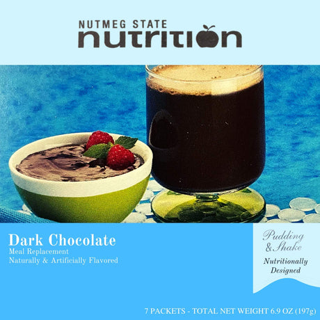 100 Calorie Dark Chocolate Pudding/Shake Meal Replacement -7 Packets per Box- Vitamins and Minerals- by Robard