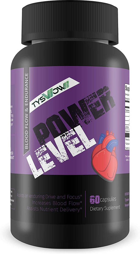 Power Level - Maximize Blood Flow for Extended Nutrient Delivery - L-Argenine - Help Your Body Deliver Nutrients for Long Term Energy and Stamina