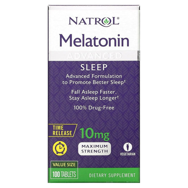 Natrol, Melatonin Sleep, Time Release, 10 Mg, 100 Tablets