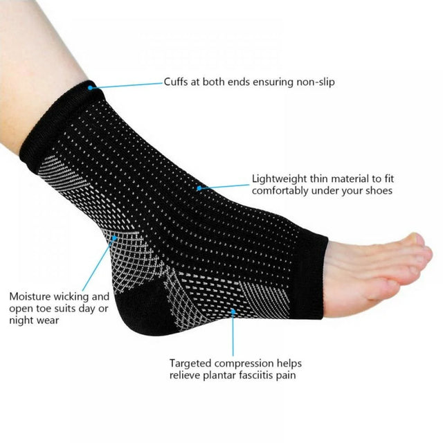 [Clearance!] Ankle Compression Sleeve - Open Toe Сompression Socks for Swelling, Plantar Fasciitis, Sprain, Neuropathy - Nano Brace for Women and Men