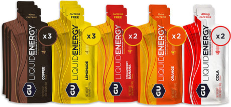 GU Energy Liquid Energy Gel with Complex Carbohydrates, Vegan, Gluten-Free and Dairy-Free On-The-Go Energy for Any Workout, 12-Count, Assorted Flavors