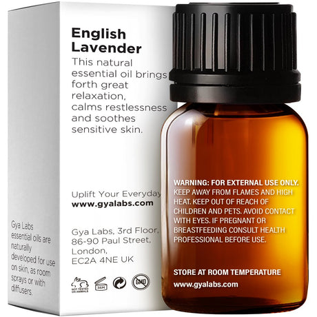 Gya Labs English Lavender Oil Essential Oil for Diffuser- Lavender Oil Essential Oils for Skin - Lavender Essential Oil for Hair (0.34 Fl Oz)