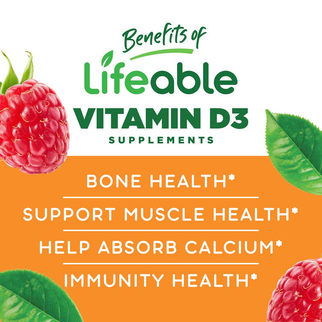 Lifeable Vitamin D - 5000 IU - 90 Gummies