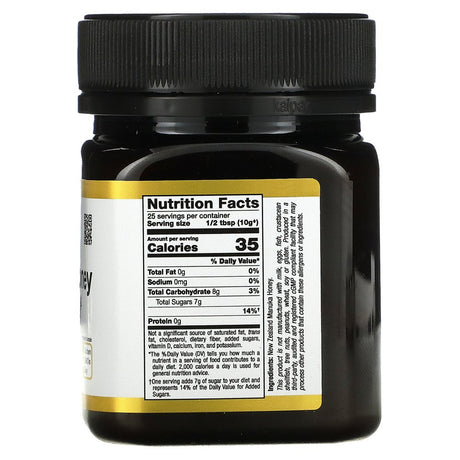 California Gold Nutrition SUPERFOODS - Manuka Honey, Monofloral, MGO 100+, 8.8 Oz (250 G)