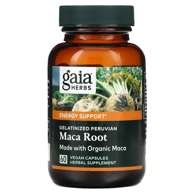 Gaia Herbs, Gelatinized Peruvian Maca Root, 60 Vegan Capsules