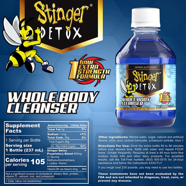 Whole Body Cleanser Extra Strength Drink, Liquid – Blue Raspberry – 8 FL OZ - Ready to Drink