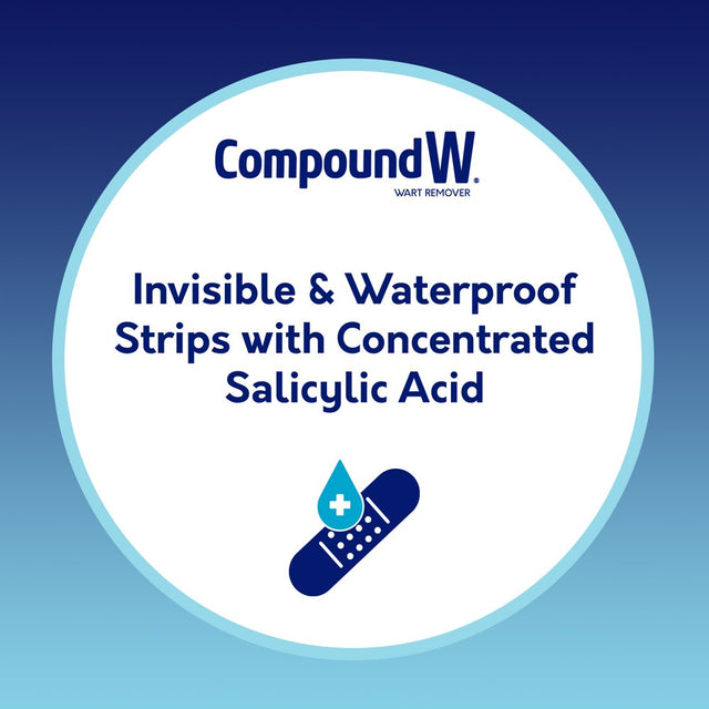 Compound W Maximum Strength One Step Invisible Wart Remover Strips, 14 Count