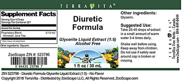 Diuretic Formula Glycerite Liquid Extract (1:5) - No Flavor (1 Oz, ZIN: 523796)