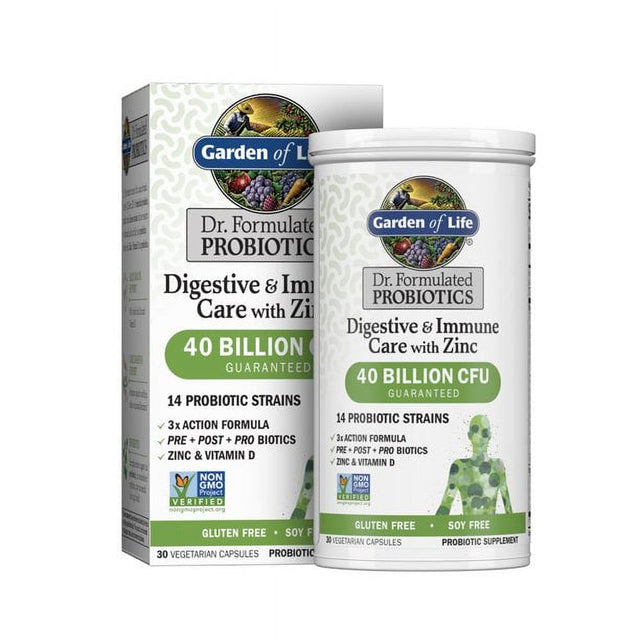 Garden of Life Dr. Formulated Probiotics Digestive Immune Care with Zinc, 30Ct *EN