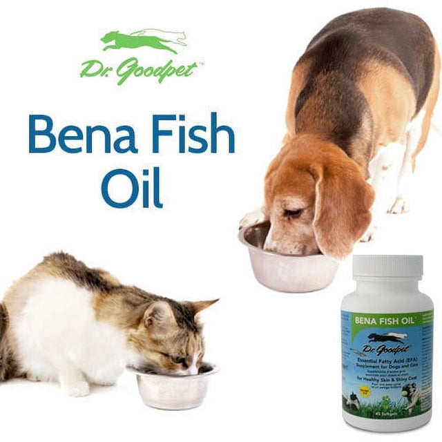 Dr. Goodpet Bena Fish Oil - High Potency Omega 3 Essential EPA/DHA for Dogs and Cats