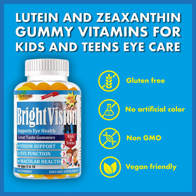 Brightvision Eye Vitamins Supplements Lutein Gummies Kids for Eye Vision Health Care Additive-Free Chewable Lutein Gummy