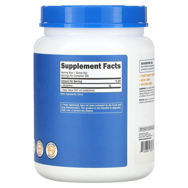 Nutricost Pure L-Glutamine Powder 1 KG, 5G per Serving - Health Supplement