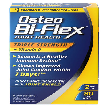 Osteo Bi-Flex with Vitamin D and Glucosamine Chondroitin, Joint Health Supplement, 80 Tablets