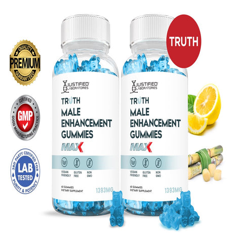 (2 Pack) Truth Male Enhancement Max Gummies 1393MG 120 Gummys