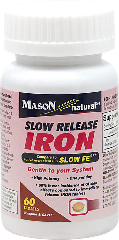 Mason Natural Slow Release Iron Tablets, 60 Ea (Pack of 2)