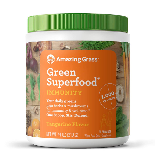 Amazing Grass Greens Blend Superfood Powder for Immune Support + Detox & Digest