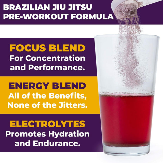 Gold BJJ Preroll - Jiu Jitsu Pre Workout Supplement for Energy, Focus, and Endurance - Martial Arts Specific Pre-Workout Powder Formula with Natural Flavors (Acai Berry, 30 Servings)