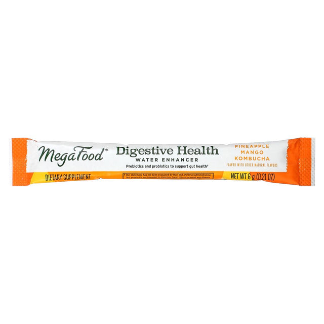 Megafood Digestive Health Water Enhancer, Pineapple Mango Kombucha, 10 Packets, 0.21 Oz (6 G) Each